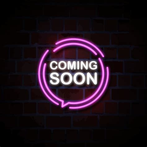 Premium Vector Coming Soon Neon Style Sign Illustration