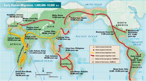 Early Human Migration Map Worksheets