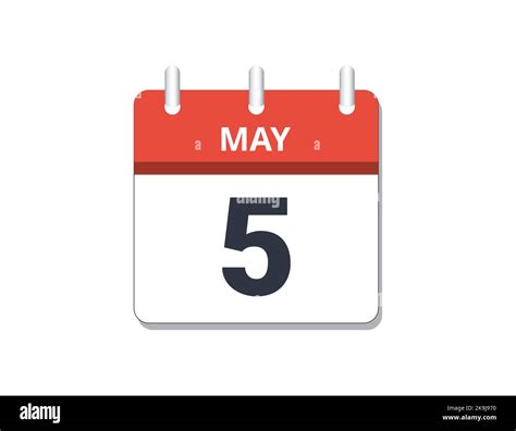 May 5th Calendar Icon Vector Concept Of Schedule Business And Tasks