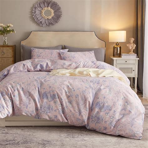 Mixinni Cotton Floral Duvet Cover King Girl Pink Flower