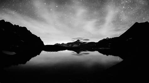 Tons of awesome black wallpapers 1920x1080 to download for free. photography, Monochrome, Water, Night, Lake, Reflection ...