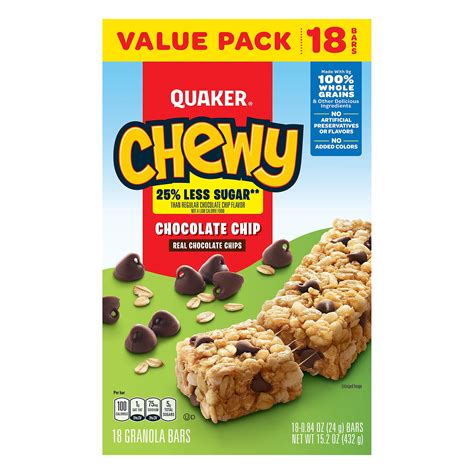 Quaker Chewy Chocolate Chip Granola Bars Value Pack Shop Granola