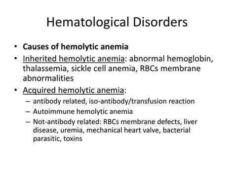 Ppt Assessment And Management Of Patients With Hematologic Disorders