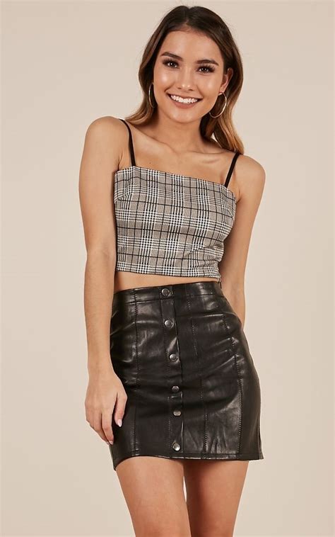 West Street Skirt In Black Showpo Leather Skirt Outfit Real