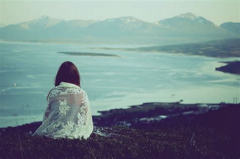 Alone Girl And Landscape Image 42505 On