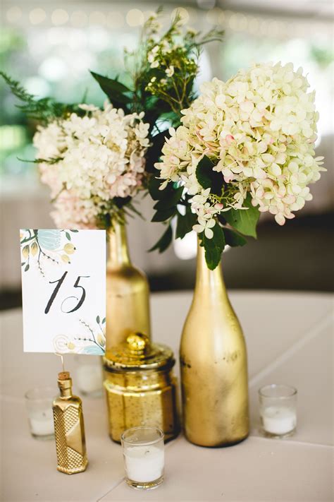 Vintage metallic rose gold protective spray paint. DIY Gold Spray Painted Wine Bottle Vases | Spray painted ...