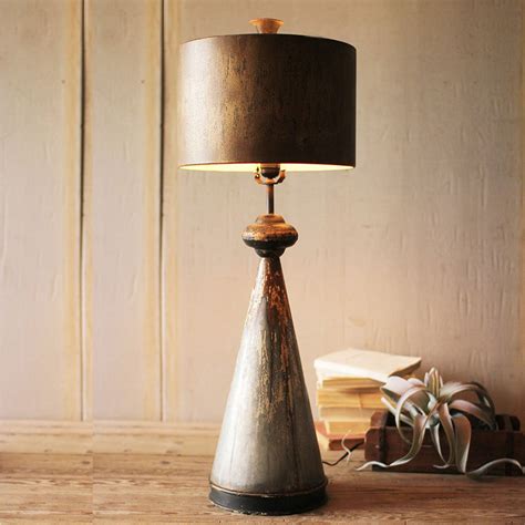Distressed Metal Table Lamp Iron Accents