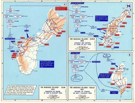Map Map Of The American Invasions Of Saipan Tinian And Guam Of The