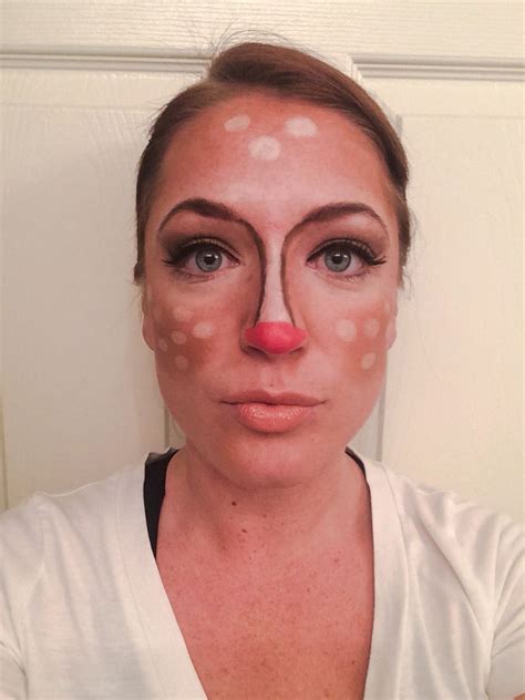 Reindeer Makeup For The Rudolphs Red Nose Run Rudolph Makeup Reindeer Makeup Reindeer Diy