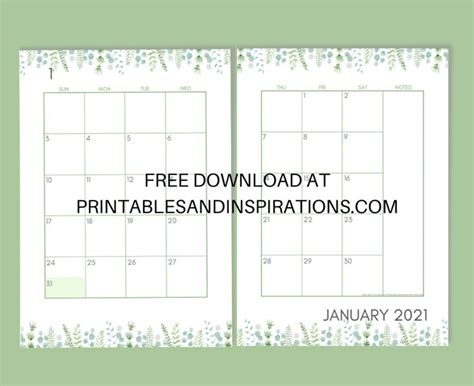 Before downloading the pdf files and printing them please read the note at the foot of this page about pdf readers. 2021 Two Page Monthly Calendar Template - Free Printable ...