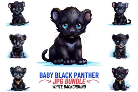 Cute Baby Black Panther 12  Clipart Graphic By Digitalcreativeden