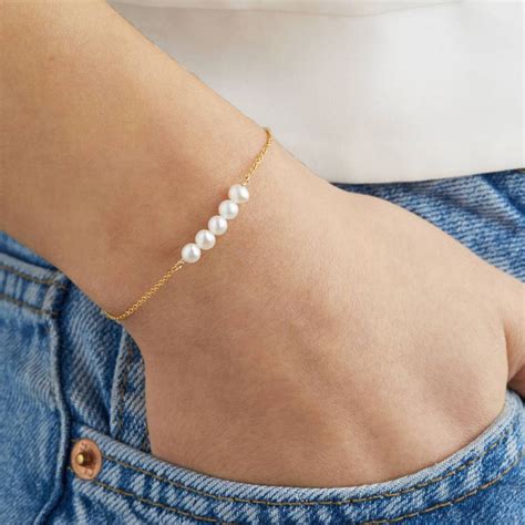 Delicate Silver Rose Or Gold Pearl Cluster Bracelet By Lily Roo