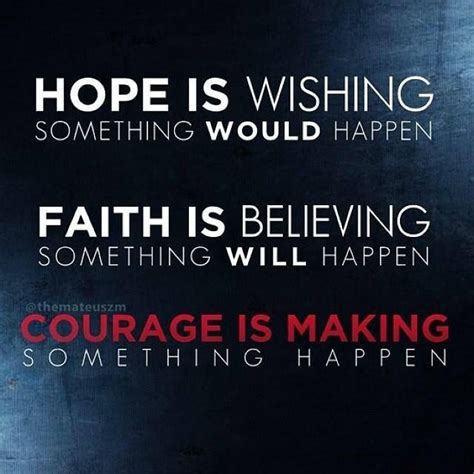 The Difference Between Hope Faith And Courage By Focusing On All 3 Of