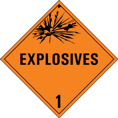 Explosive Hazard Placard Roll Units Self Adhesive X Mm