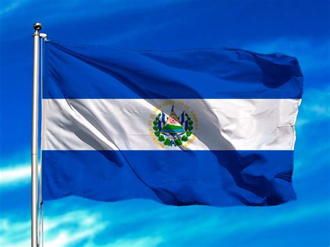 El salvador 15.2cm x 10.2cm escritorio de mesa bandera con plástico negro cono. Bandera de El Salvador - Oedim Decor