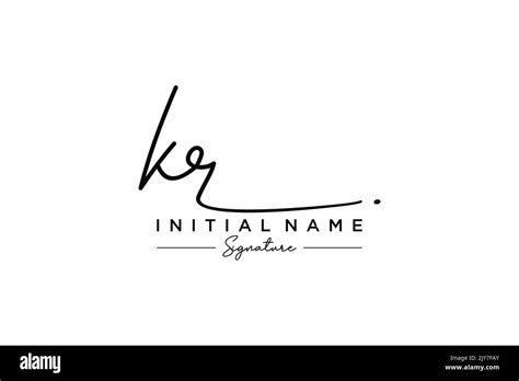 Kr Signature Logo Template Vector Hand Drawn Calligraphy Lettering