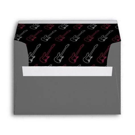 Pink And Grey Rock N Roll Music Themed Wedding Envelope