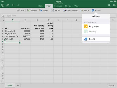 Hands On With Microsoft Excel For Ipads New Add In Support Extremetech