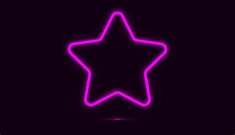 Star With Purple Neon Light Isolated On Dark Background Vector