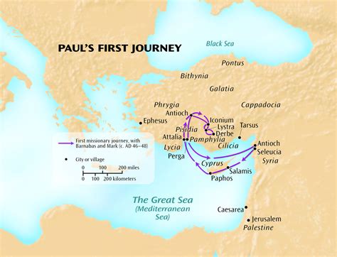 Reading Galatians Paul S First Missionary Journey World Map