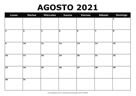 Si lo prefieres, puedes conseguir el calendario del año 2021 en alguno de estos otros formatos: Plantilla Calendario 【AGOSTO 2021】 para IMPRIMIR PDF