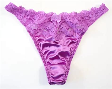 1 new victoria s secret vintage second skin satin lace thong panties large 119 99 picclick