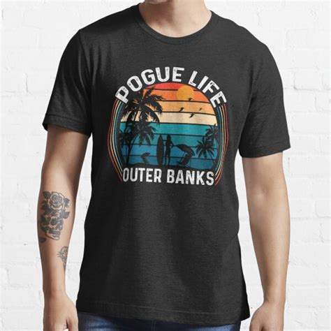 Retro Pogue Life Outer Banks Beach Palm Tree T Shirt For Sale By