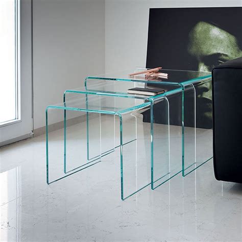 Bridge Nest Of Glass Tables Klarity Glass Furniture