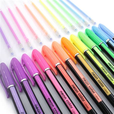 Uk 48 Gel Pen Set Metallic Pastel Glitter Neon Gel Pens For Adult