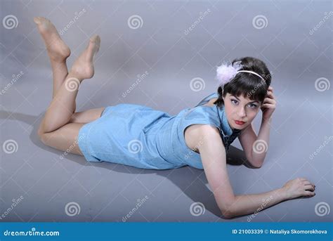Woman Lying Stock Image Image Of Lying Attractive Blue 21003339