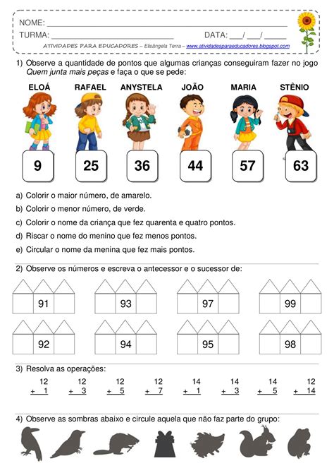 Atividades Antecessor E Sucessor 3 Ano