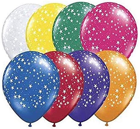 Qualatex 5 Stars Around Jewel Tones Balloons 100 Ct