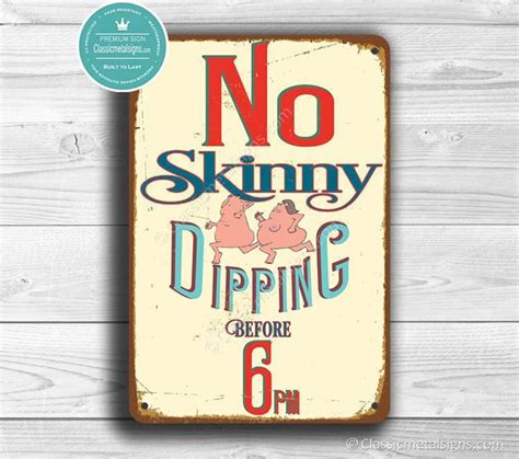 Pool Sign Pool Signs Vintage Style Pool Sign We Dont Skinny Dip We Chunky Dunk Swimming