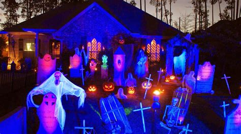 2nd Street Cemetery Halloween Lights Halloween Decorations Yard Haunt