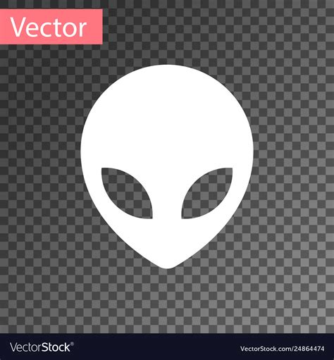 White Alien Icon Isolated On Transparent Vector Image