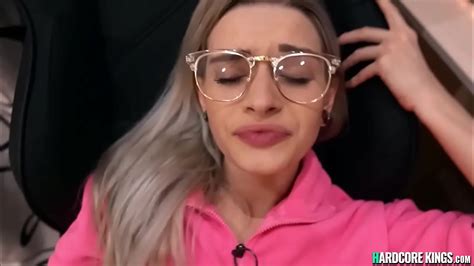 Sexy Blonde Amateur Girlfriend Belleniko In Glasses On Her Knees