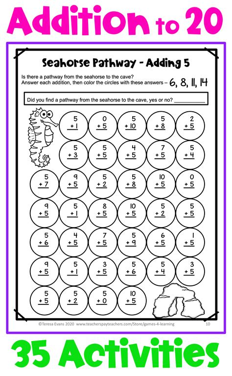 No Prep Addition Worksheets Fun Math Practice For Addition Fact Fluency Fact Fluency
