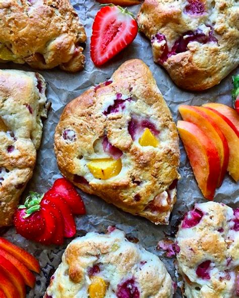 Peach Strawberry Buttermilk Scones By Dianemorrisey Quick And Easy