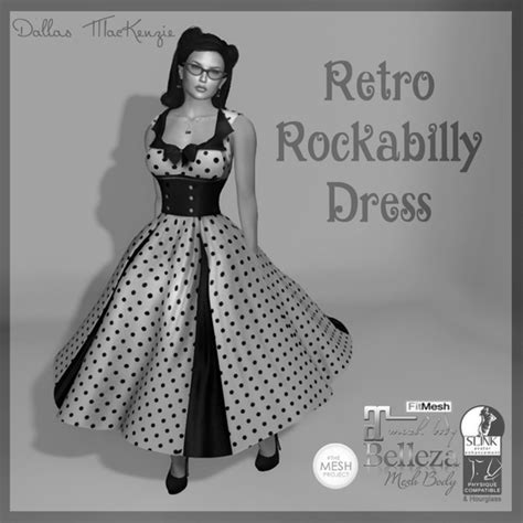 Second Life Marketplace Dallas Mackenzie Retro Rockabilly Dress Demo