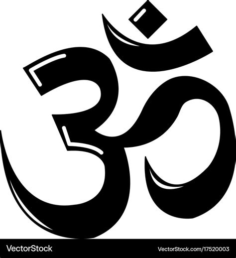 Om Symbol Hinduism Icon Simple Style Royalty Free Vector