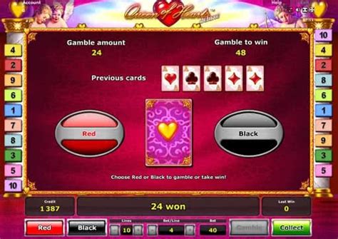 Any 3, 4 or 5 scattered queen of hearts trigger 8, 15, or 20 free games respectively. Queen of Hearts online game gaminator