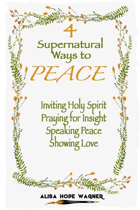 4 Natural And 4 Supernatural Ways To Create Peace In The Home Alisa