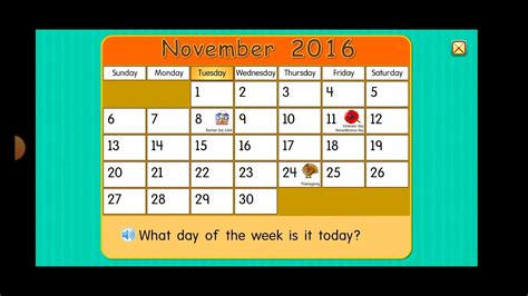 Starfall Calendar For November 15th 2016 Youtube