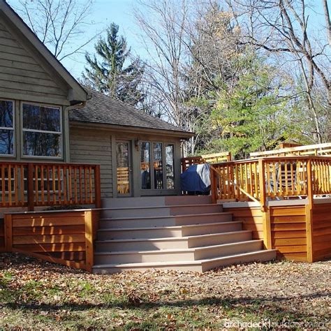 This may seem radical, but if by opening up the interior space you get a fantastic solution internally, putting the stairs off to the side in an. If your deck is slightly raised, cascading steps can be ...