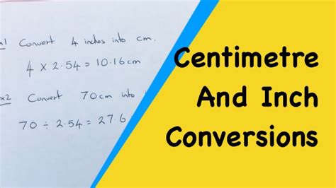 How To Convert Between Inches And Centimetres Using 1 Inch 254cm
