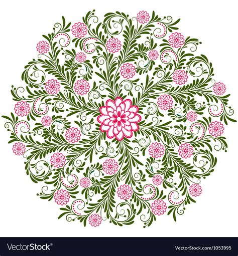 You can download free flower vector in.ai and.eps format. Round vintage floral pattern Royalty Free Vector Image