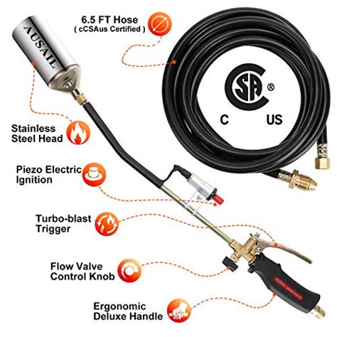 AUSAIL Weed Torch Propane Burner,Blow Torch,Heavy Duty,High Output