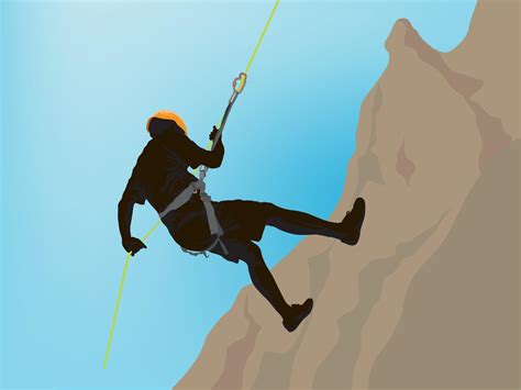 Abseiling Rock Climbing On Illustration Graphic Vector 2080925 Vector