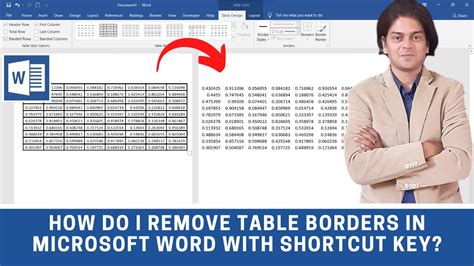 How Do I Remove Table Borders In Microsoft Word With Shortcut Key