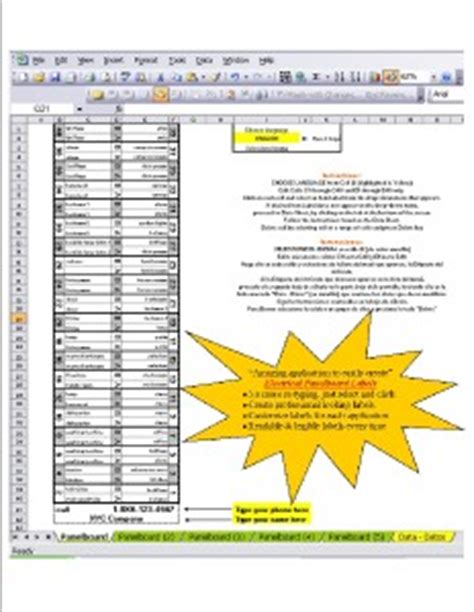 I use a spreadsheet for commercial panels i install and maintain. CHICO'S PARADISE : Electrical BREAKER PANEL FUSE BOX ...